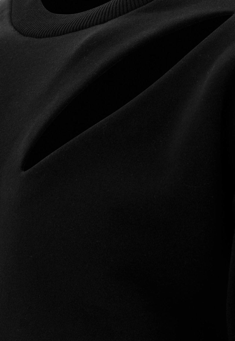 Alexander McQueen Slashed Crewneck Sweatshirt Black 794769QLAC81000_68815