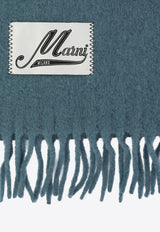 Marni Logo Label Fringed Alpaca Scarf  Blue ASZC0005A0UTW91800B47_68751