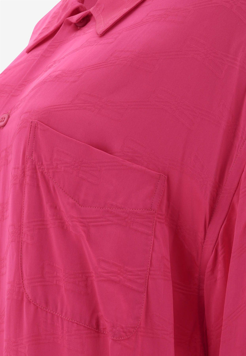 Balenciaga Logo Jacquard Buttoned Shirt Fuchsia 681631TMO685510_68920
