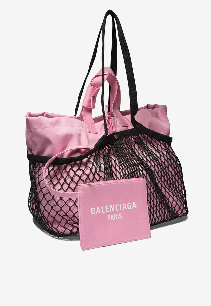 Balenciaga 24/7 Nylon and Mesh Tote Bag  Pink 7918092AA465869_69083