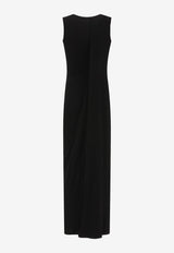 Balenciaga Ribbed Crewneck Midi Dress Black 794448TOV051000_69009