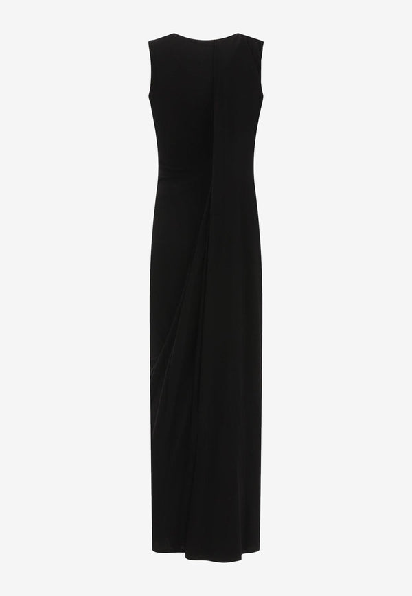 Balenciaga Ribbed Crewneck Midi Dress Black 794448TOV051000_69009