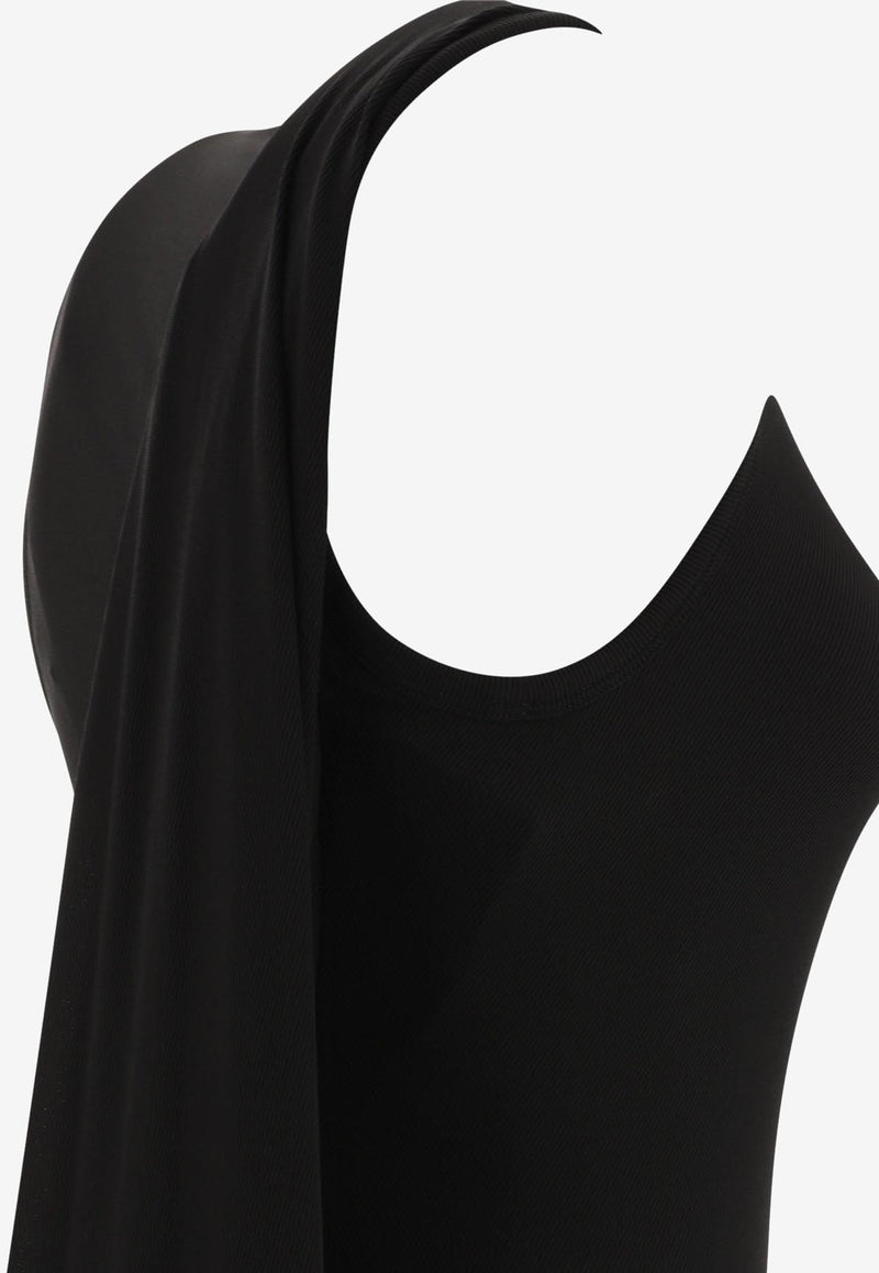 Balenciaga Ribbed Crewneck Midi Dress Black 794448TOV051000_69009