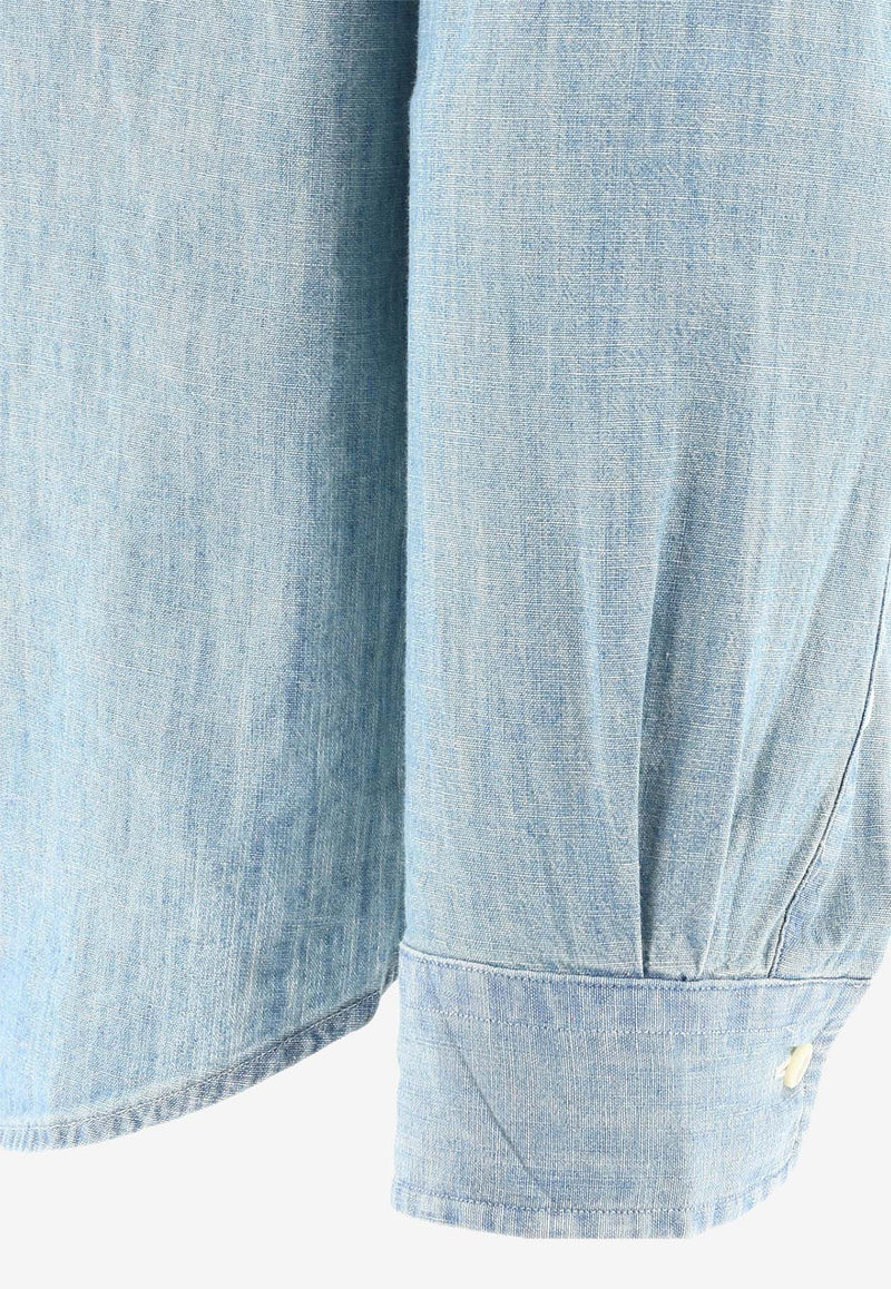 Polo Ralph Lauren Logo-Embroidered Denim Shirt Blue 710792042001CHAMBRAY_56577