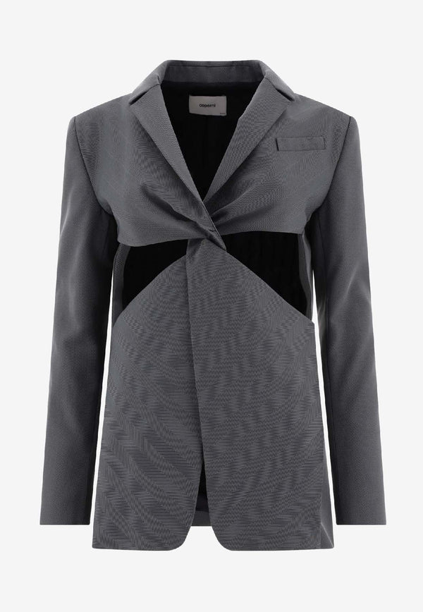Coperni Twisted Cut-Out Tailored Jacket Gray COPV30823BLAGRE_58633