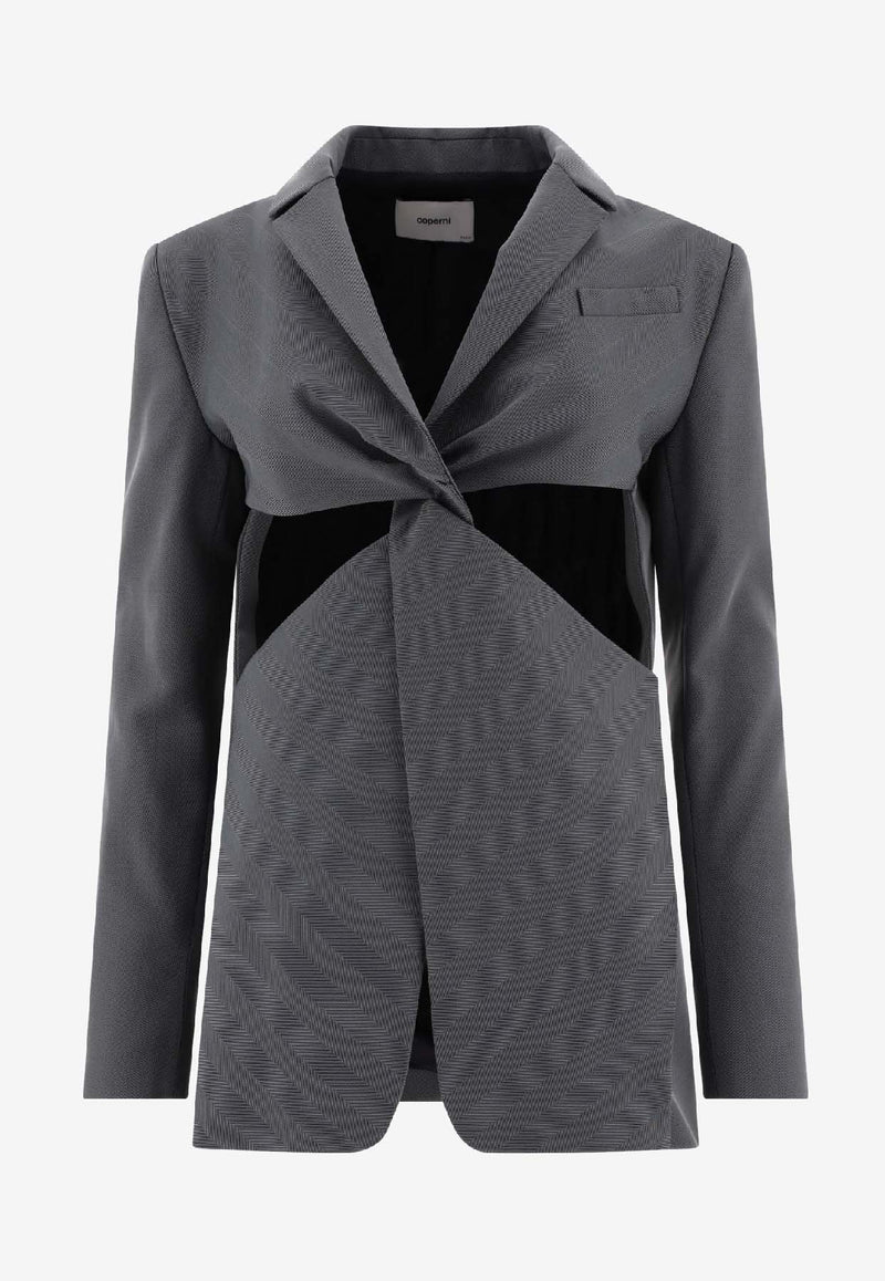 Coperni Twisted Cut-Out Tailored Jacket Gray COPV30823BLAGRE_58633