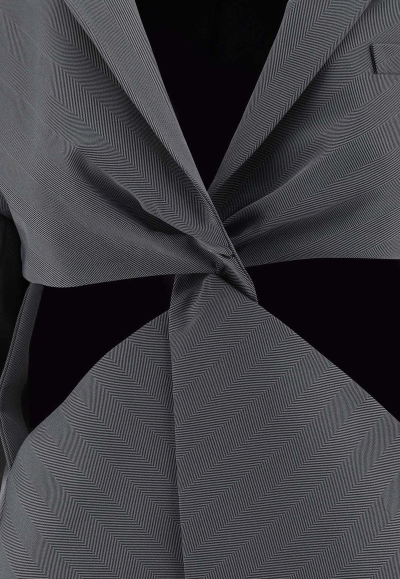 Coperni Twisted Cut-Out Tailored Jacket Gray COPV30823BLAGRE_58633