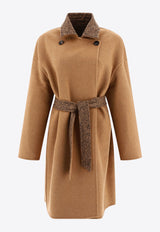 Max Mara Reversible Camel and Wool Coat 2310161135600EVELIN001_59958 Brown