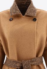 Max Mara Reversible Camel and Wool Coat 2310161135600EVELIN001_59958 Brown