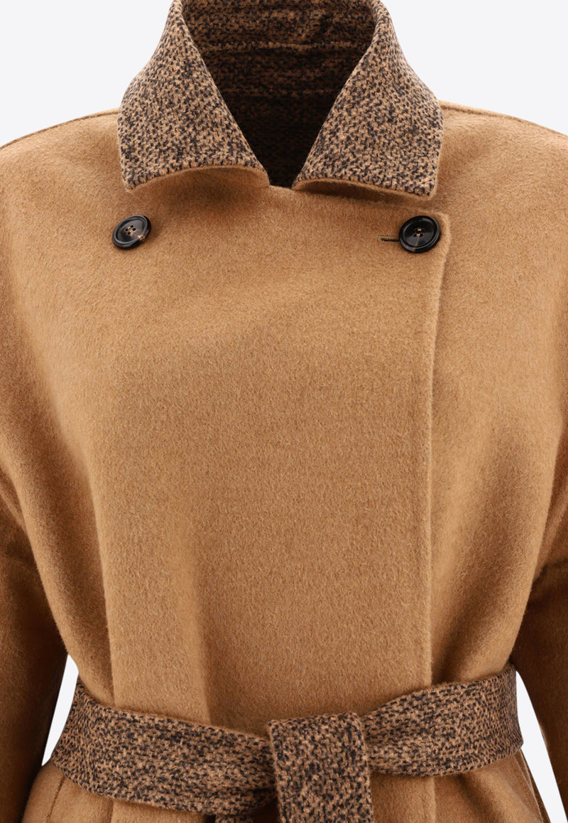 Max Mara Reversible Camel and Wool Coat 2310161135600EVELIN001_59958 Brown