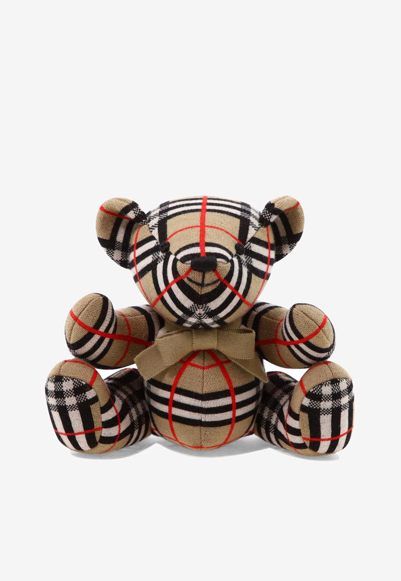 Burberry Kids Babies Check Sitting Bear Puppet Beige 8043135_53550