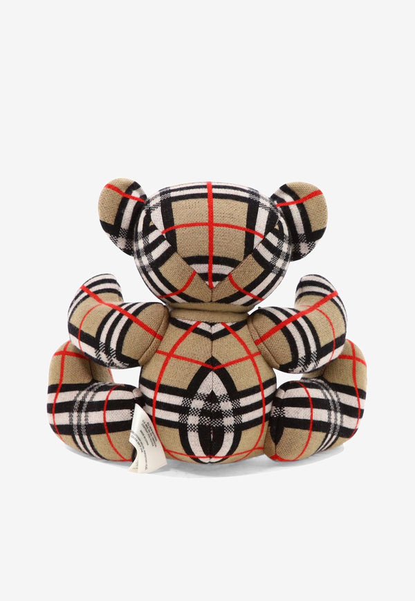 Burberry Kids Babies Check Sitting Bear Puppet Beige 8043135_53550