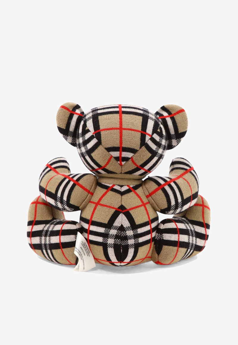 Burberry Kids Babies Check Sitting Bear Puppet Beige 8043135_53550