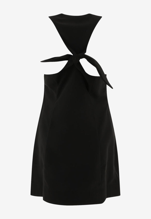 GANNI Twill Mini Buttoned Dress Black F9224099_69315