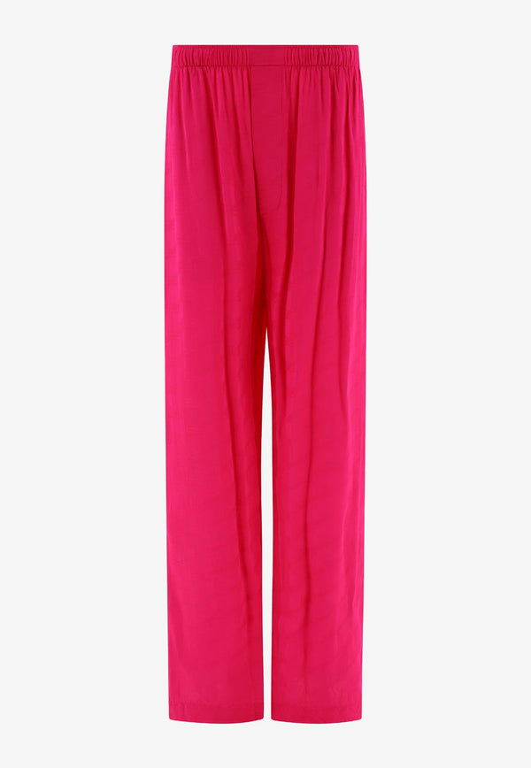 Balenciaga Monogram Wide-Leg Pants Fuchsia 681822TMO685510_69367