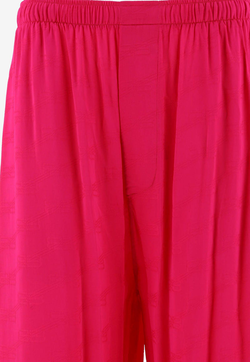 Balenciaga Monogram Wide-Leg Pants Fuchsia 681822TMO685510_69367