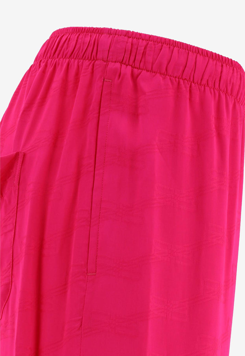 Balenciaga Monogram Wide-Leg Pants Fuchsia 681822TMO685510_69367