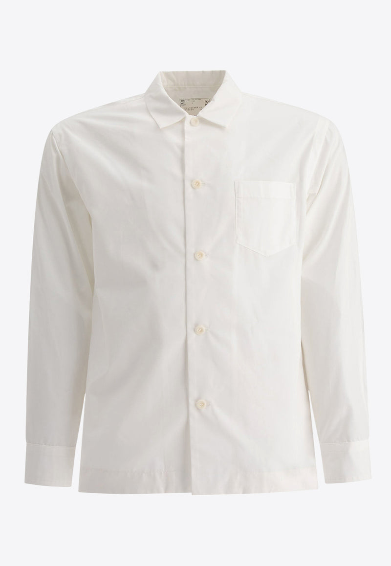 Sacai Logo Embroidered Buttoned Shirt White 24-03466M151_70836