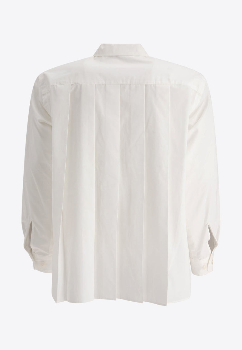 Sacai Logo Embroidered Buttoned Shirt White 24-03466M151_70836