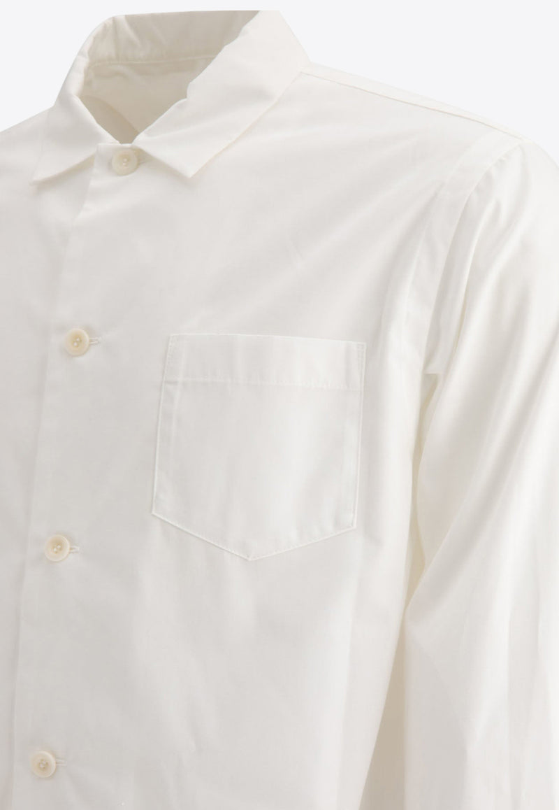 Sacai Logo Embroidered Buttoned Shirt White 24-03466M151_70836