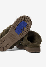 Burberry Chubby Suede and Shearling Slippers Green 8092527_70883