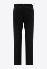 Sacai Pinstriped Wool Tailored Pants Black 24-03480M001_70889