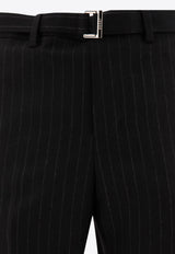 Sacai Pinstriped Wool Tailored Pants Black 24-03480M001_70889