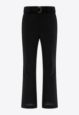 Sacai Mid-Rise Flared-Leg Pants Black 24-03424M001_70915