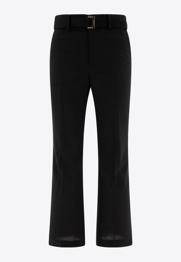 Sacai Mid-Rise Flared-Leg Pants Black 24-03424M001_70915