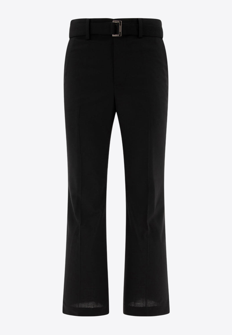 Sacai Mid-Rise Flared-Leg Pants Black 24-03424M001_70915
