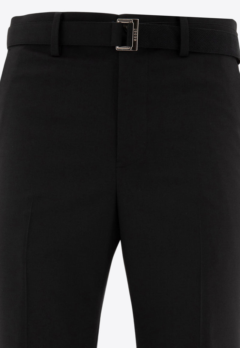 Sacai Mid-Rise Flared-Leg Pants Black 24-03424M001_70915