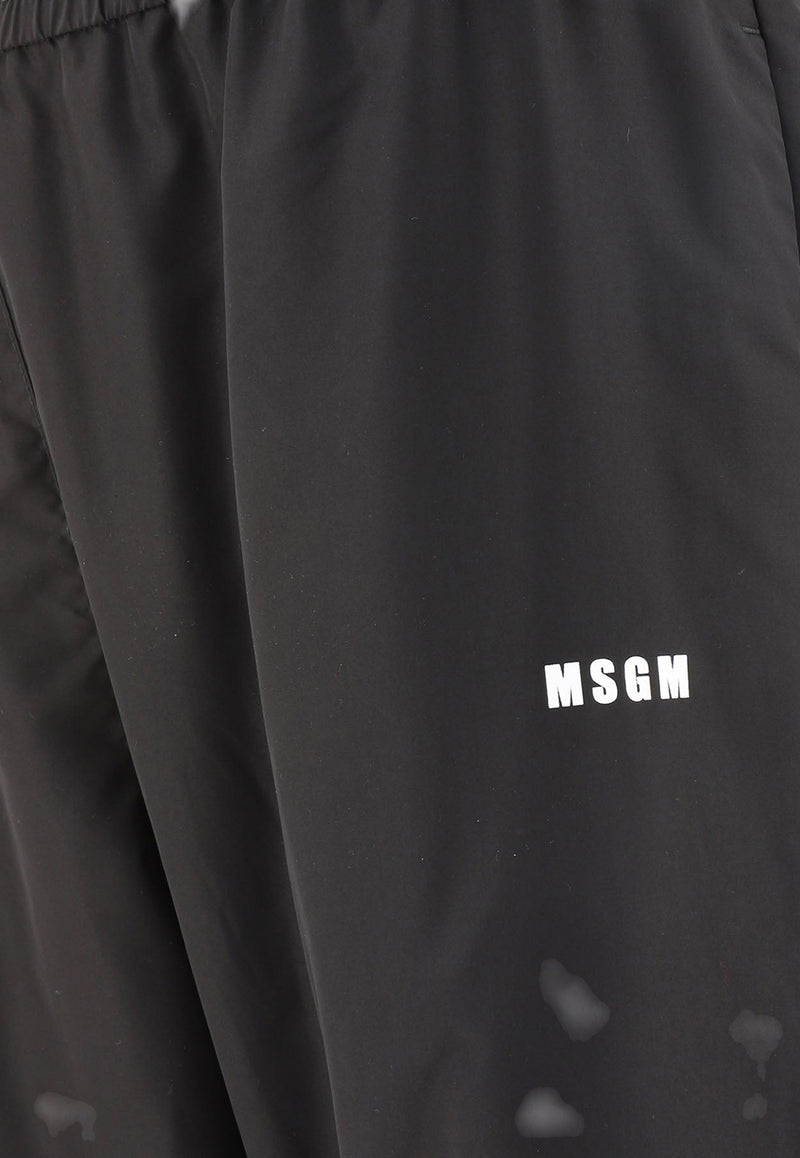 MSGM Logo Print Track Pants Black 3340MP06X22751099_41855