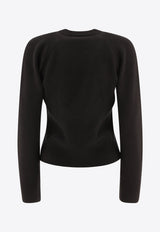Alexander McQueen Chevron Corset Sweater in Wool 798349Q1BAP1000_70130 Black