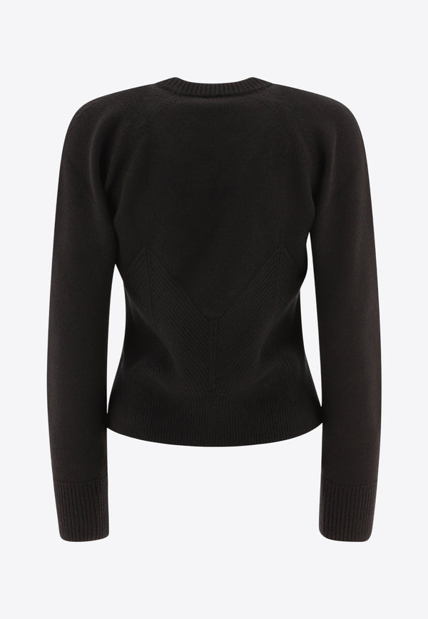 Alexander McQueen Chevron Corset Sweater in Wool 798349Q1BAP1000_70130 Black