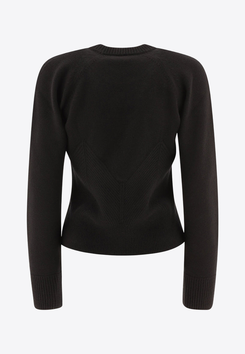 Alexander McQueen Chevron Corset Sweater in Wool 798349Q1BAP1000_70130 Black