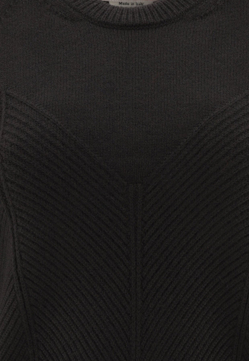 Alexander McQueen Chevron Corset Sweater in Wool 798349Q1BAP1000_70130 Black