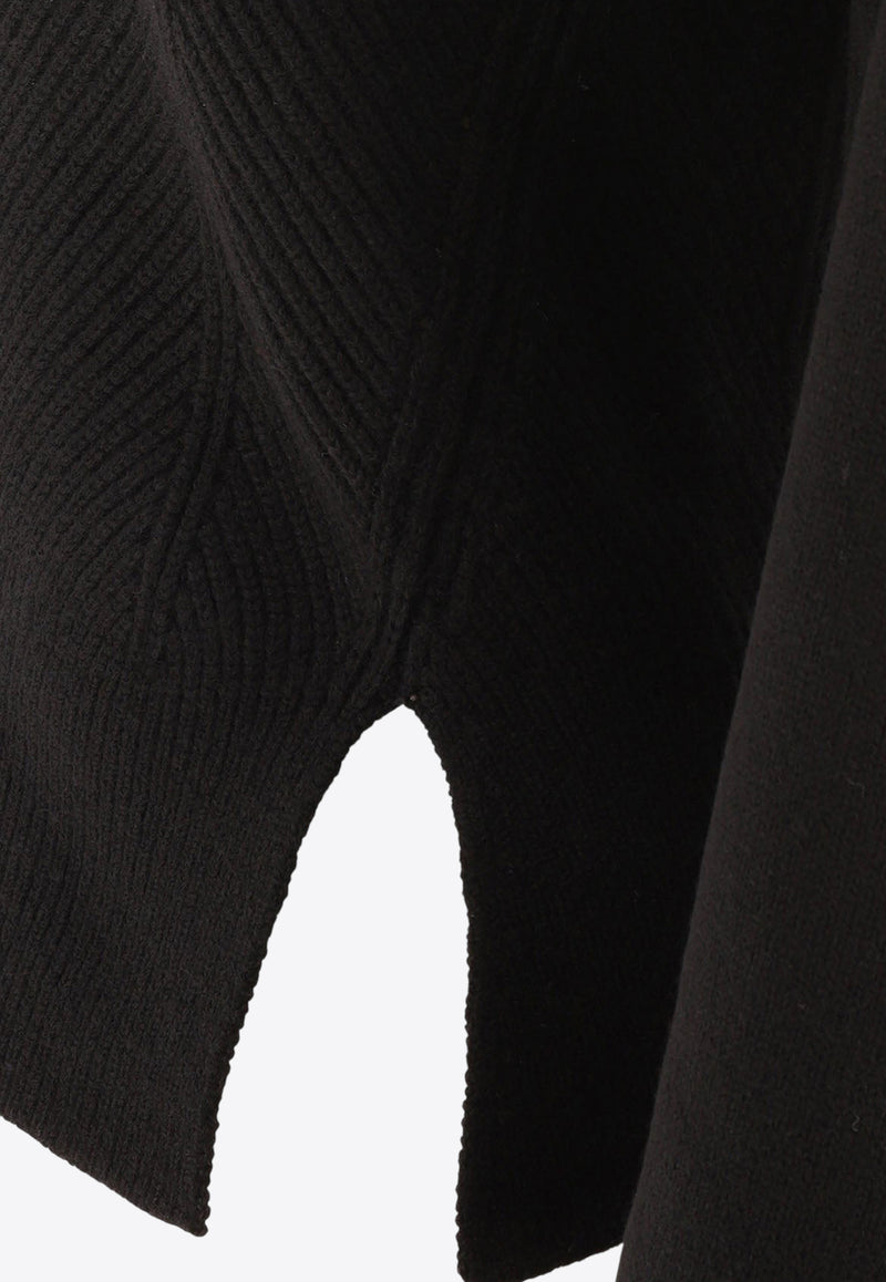 Alexander McQueen Chevron Corset Sweater in Wool 798349Q1BAP1000_70130 Black