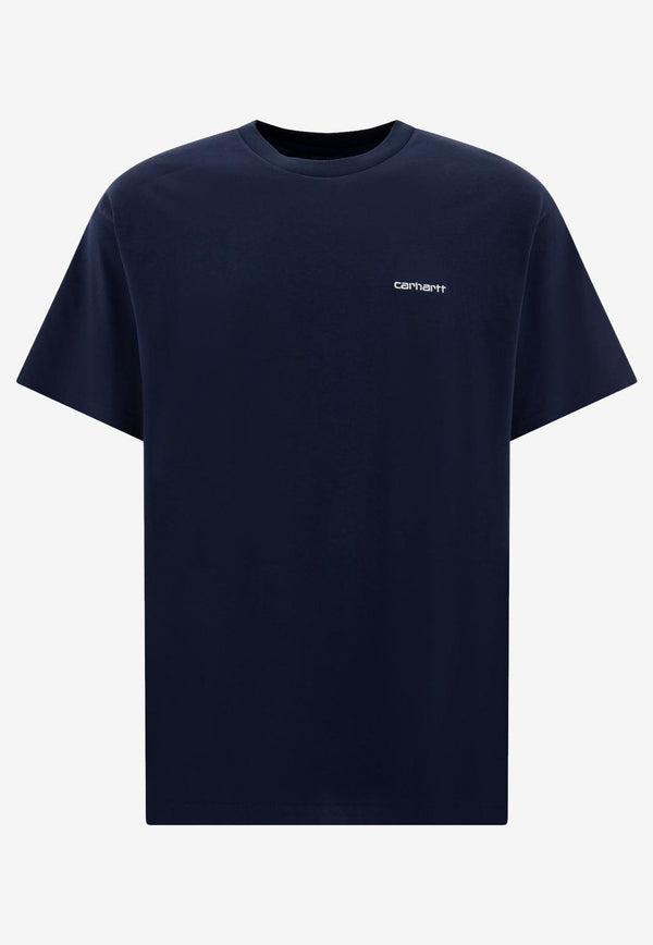 Carhartt Wip Script Embroidered T-shirt Navy I0304352AH.XX_70658