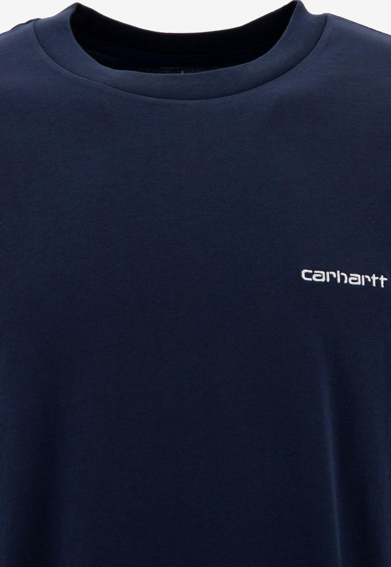 Carhartt Wip Script Embroidered T-shirt Navy I0304352AH.XX_70658