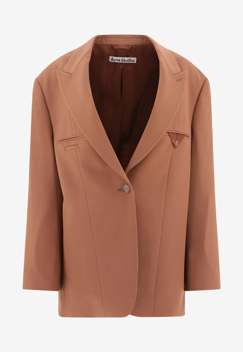 Acne Studios Single-Breasted Wool-Blend Blazer Brown AH0293CQR_69693