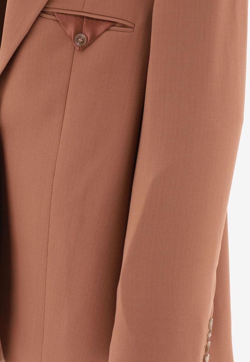 Acne Studios Single-Breasted Wool-Blend Blazer Brown AH0293CQR_69693