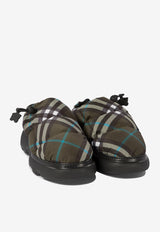 Burberry Pillow Check Motif Slippers Green 8092648_71100