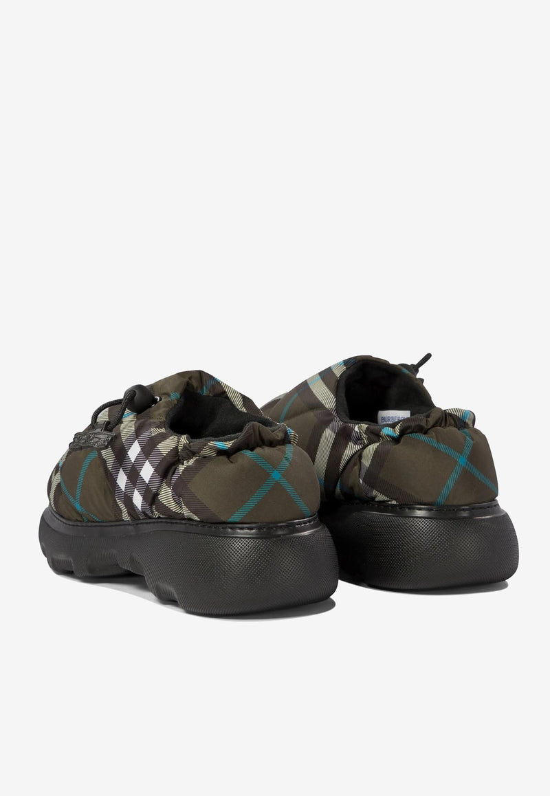 Burberry Pillow Check Motif Slippers Green 8092648_71100
