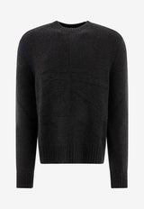 Burberry Logo Jacquard Cashmere Sweater Gray 8092863_71134