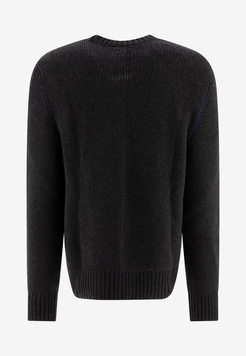 Burberry Logo Jacquard Cashmere Sweater Gray 8092863_71134