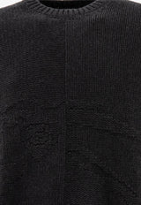 Burberry Logo Jacquard Cashmere Sweater Gray 8092863_71134