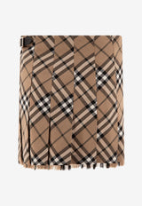Burberry Check Pattern Mini Skirt Beige 8095396_71109