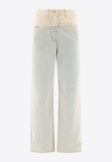 Givenchy Oversized Denim and Tweed Jeans BW50WG5YB5128_71131 Blue