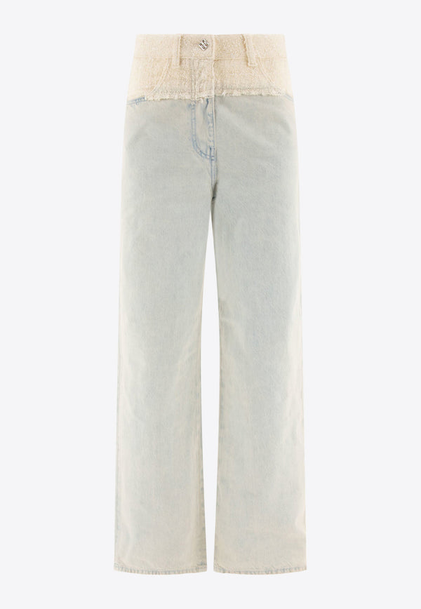 Givenchy Oversized Denim and Tweed Jeans BW50WG5YB5128_71131 Blue