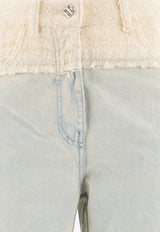 Givenchy Oversized Denim and Tweed Jeans BW50WG5YB5128_71131 Blue